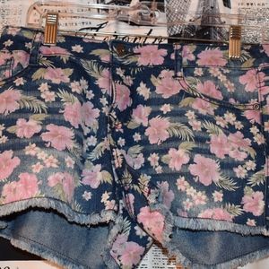 flower jean shorts